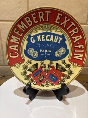 Vintage 2003 BIA Cordon Bleu Plate Camembert Extra Fin French Cheese Label 8"